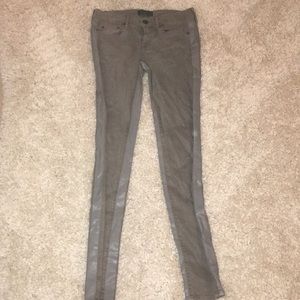 Vince grey jeans grey leather stripe skinny